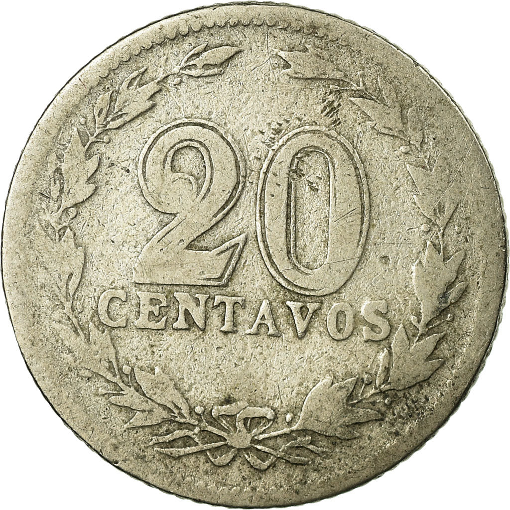 Coin, Argentina, 20 Centavos, 1909, VF(20-25), Copper-nickel, KM:36