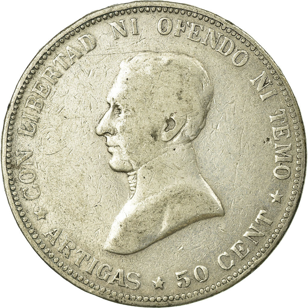 Moneta, Uruguay, Peso, 1917, MB+, Argento, KM:23