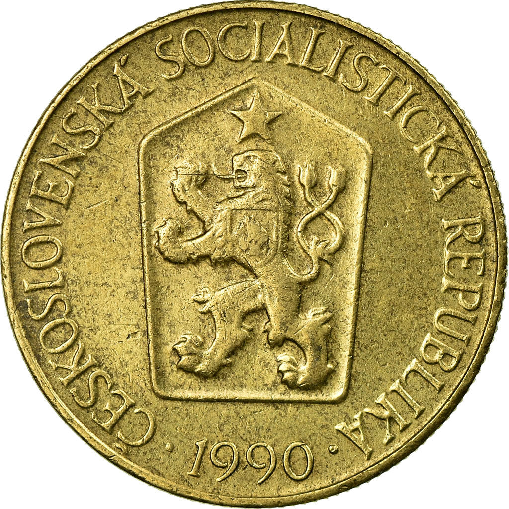 Coin, Czechoslovakia, Koruna, 1990, EF(40-45), Aluminum-Bronze, KM:50