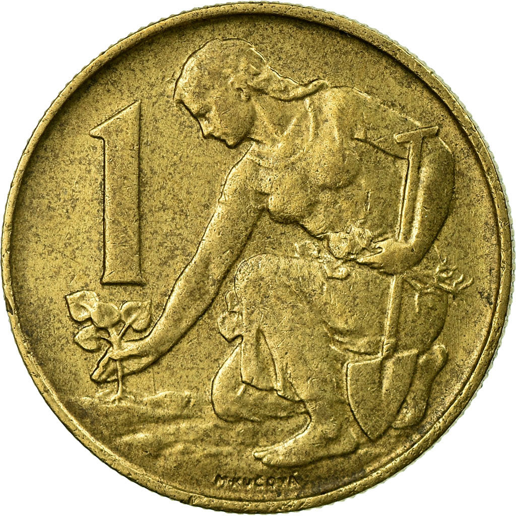 Coin, Czechoslovakia, Koruna, 1990, EF(40-45), Aluminum-Bronze, KM:50