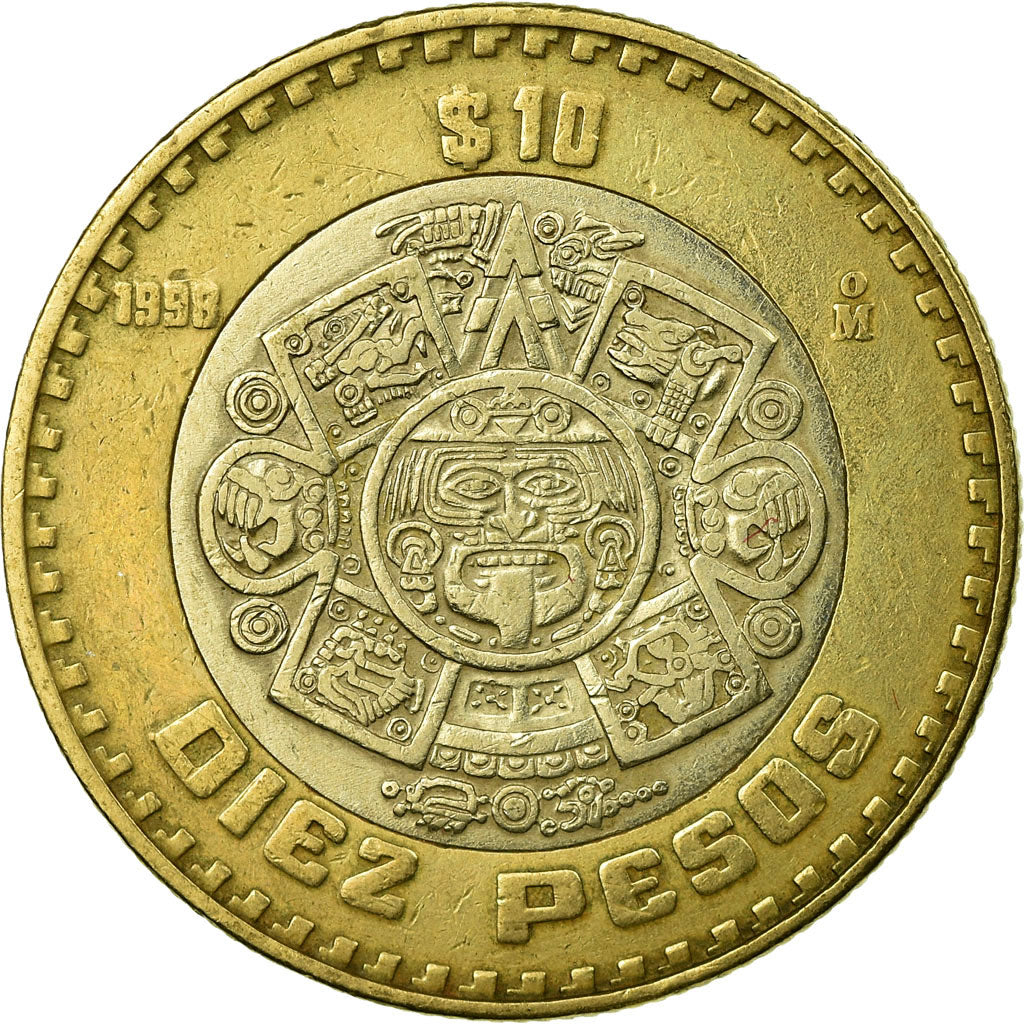 Moneta, Messico, 10 Pesos, 1998, Mexico City, BB, Bi-metallico, KM:616