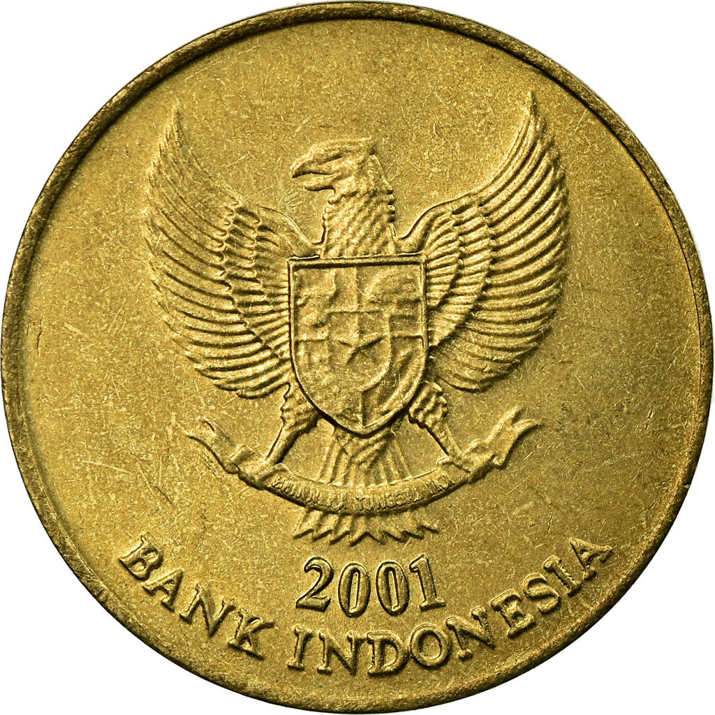 Moneta, Indonesia, 500 Rupiah, 2001, EF(40-45), Aluminium-Brąz, KM:59
