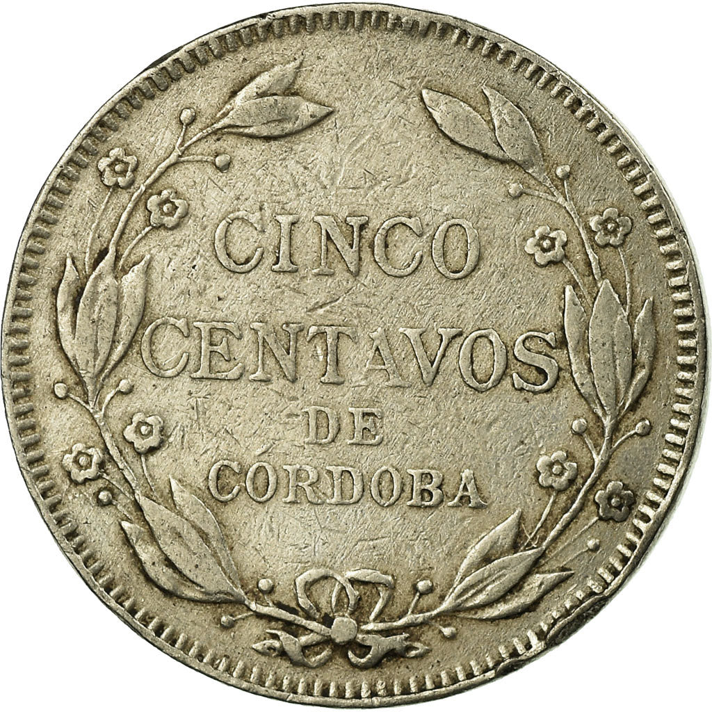Coin, Nicaragua, 5 Centavos, 1914, Heaton, Birmingham, EF(40-45), Copper-nickel
