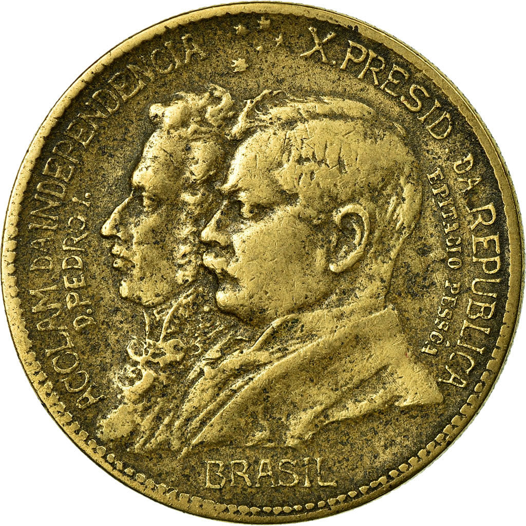 Coin, Brazil, 1000 Reis, 1922, VF(20-25), Aluminum-Bronze, KM:522.1