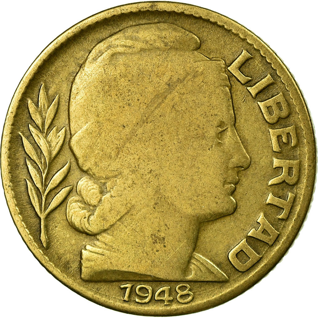 Moneda, Argentina, 20 Centavos, 1948, BC+, Aluminio - bronce, KM:42