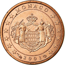 Monaco, Euro Cent, 2001, AU(55-58), Copper Plated Steel, KM:167