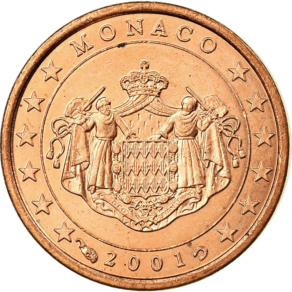 Monaco, Euro Cent, 2001, AU(55-58), Copper Plated Steel, KM:167