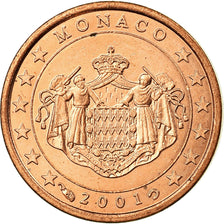 Monaco, Euro Cent, 2001, AU(55-58), Copper Plated Steel, KM:167