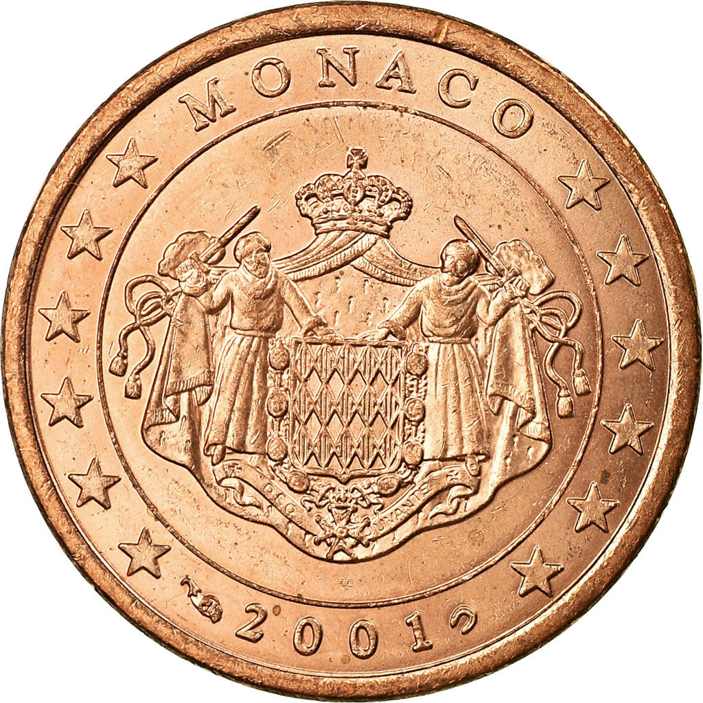 Monaco, 5 Euro Cent, 2001, AU(55-58), Copper Plated Steel, KM:169