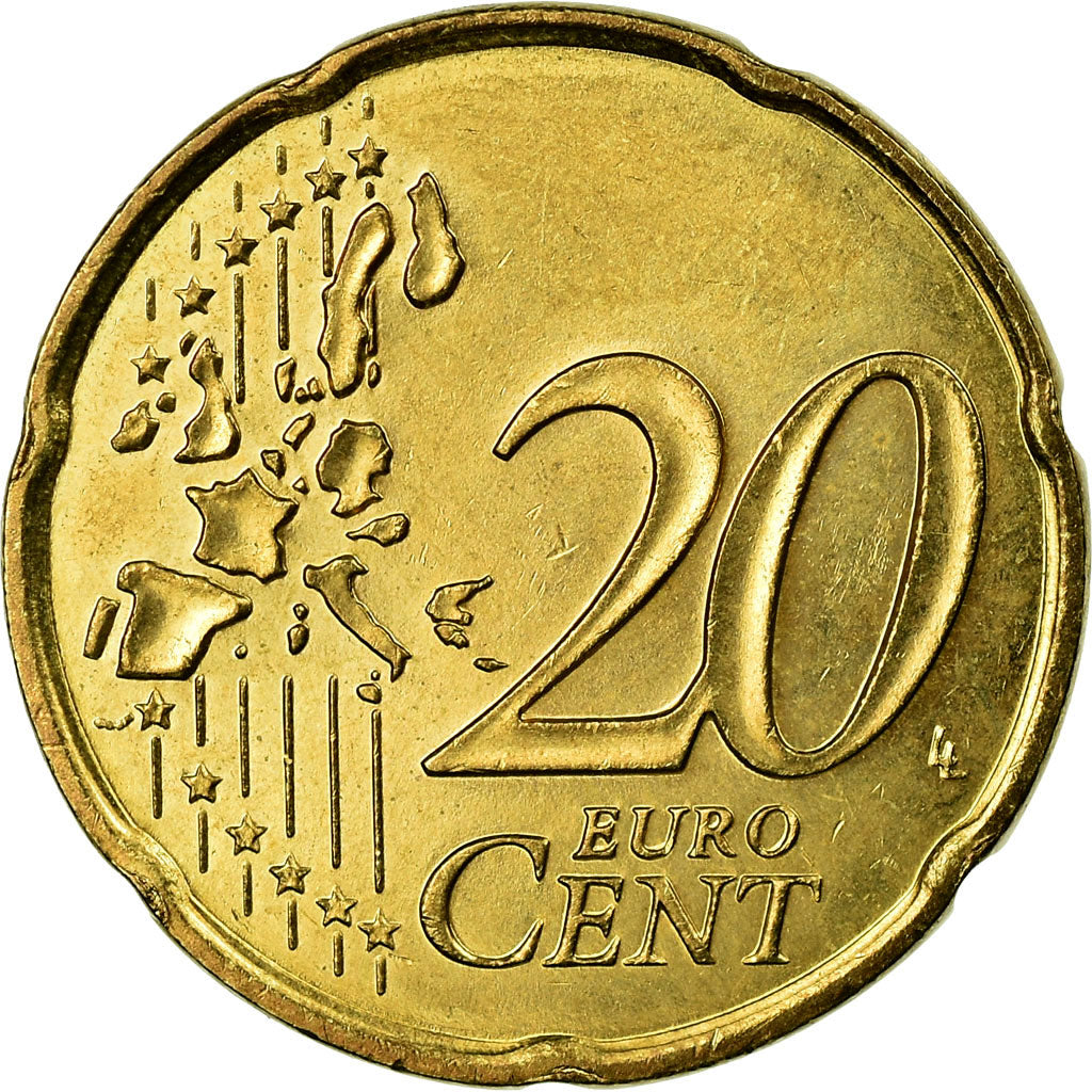 Monaco, 20 Euro Cent, 2001, VZ, Messing, KM:171