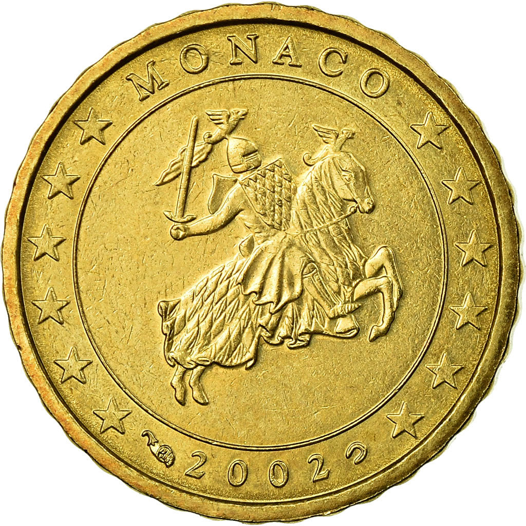 Monaco, 10 Euro Cent, 2002, AU(55-58), Brass, KM:170