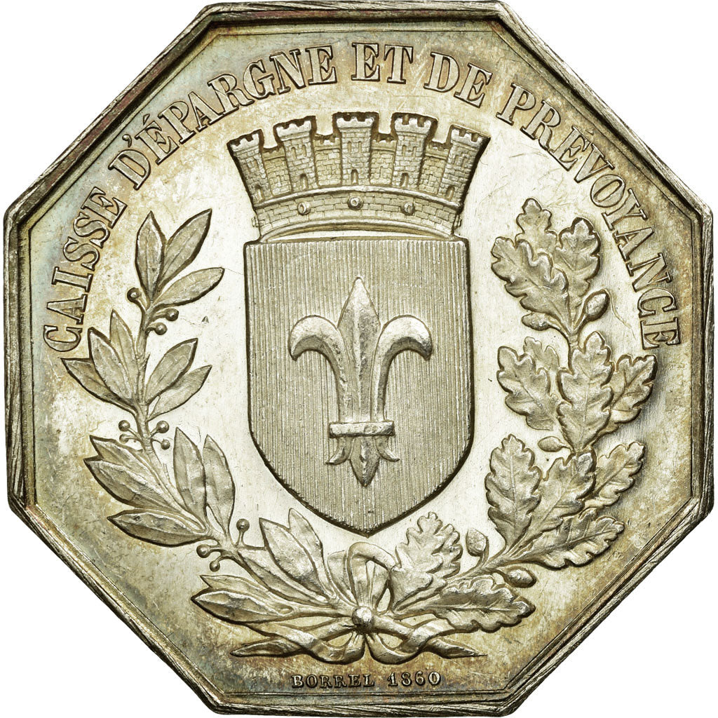 France, Token, Savings Bank, MS(60-62), Silver, Jacqmin:40