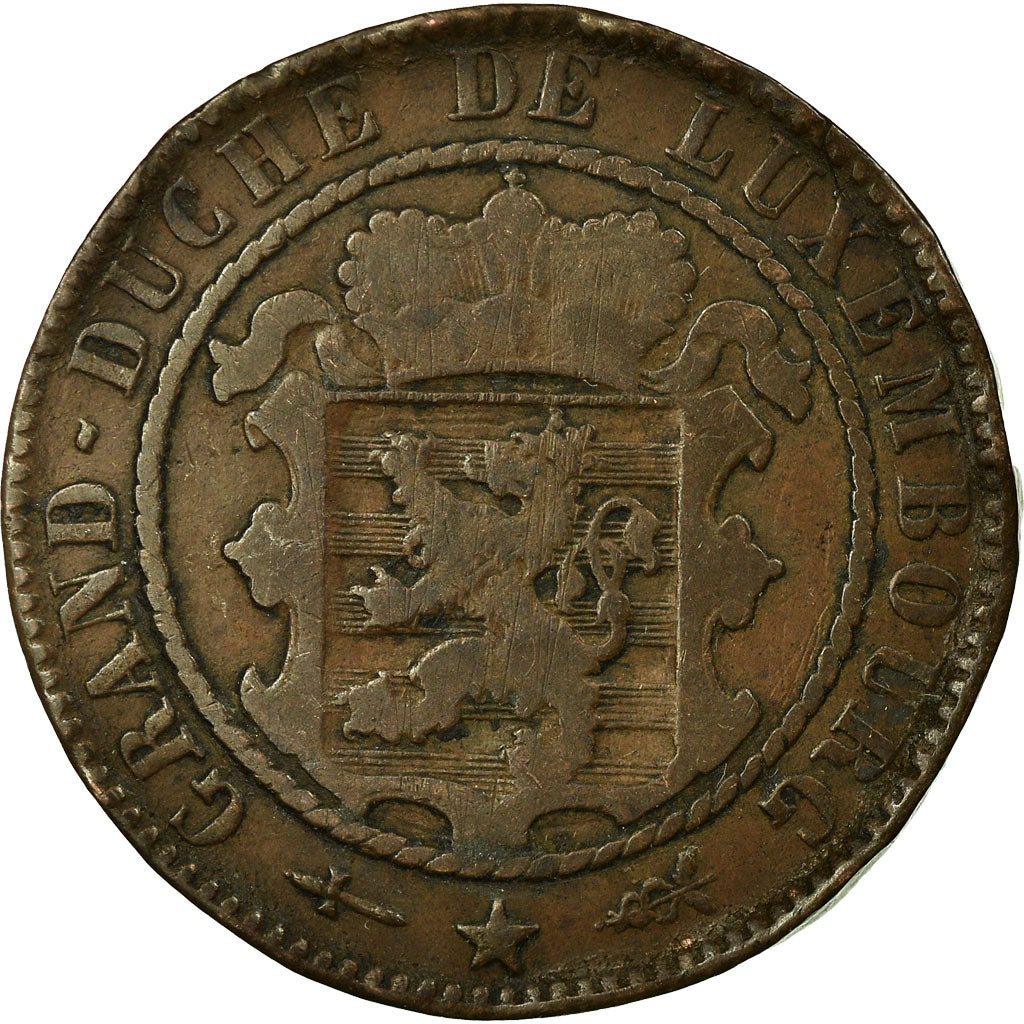 Coin, Luxembourg, William III, 10 Centimes, 1870, Utrecht, VF(30-35), Bronze