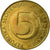 Moneta, Słowenia, 5 Tolarjev, 1995, EF(40-45), Mosiądz niklowy, KM:6