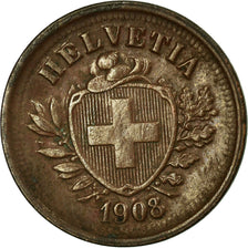 Coin, Switzerland, Rappen, 1908, Bern, EF(40-45), Bronze, KM:3.2