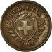Coin, Switzerland, Rappen, 1908, Bern, EF(40-45), Bronze, KM:3.2