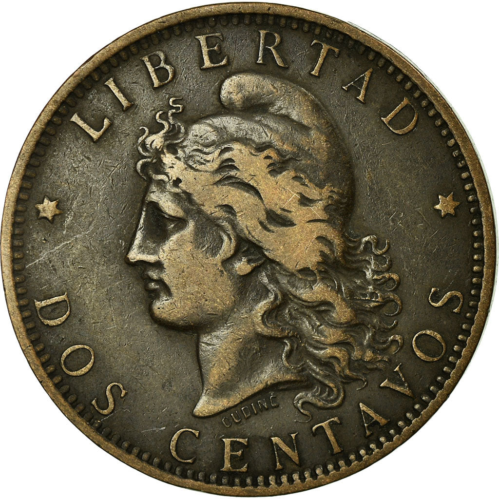 Moneta, Argentina, 2 Centavos, 1889, MB+, Bronzo, KM:33