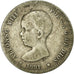 Monnaie, Espagne, Alfonso XIII, Peseta, 1891, Madrid, TB, Argent, KM:691
