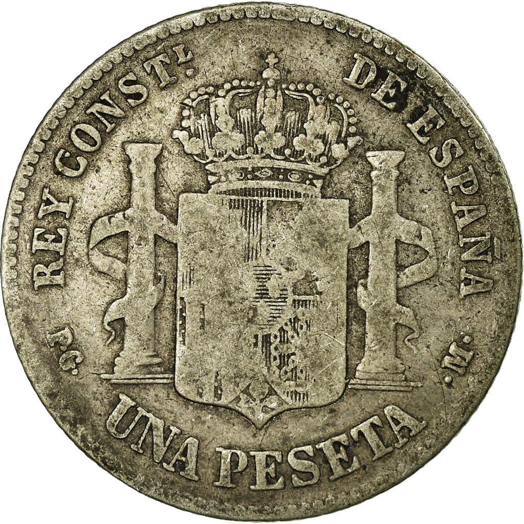 Monnaie, Espagne, Alfonso XIII, Peseta, 1891, Madrid, TB, Argent, KM:691