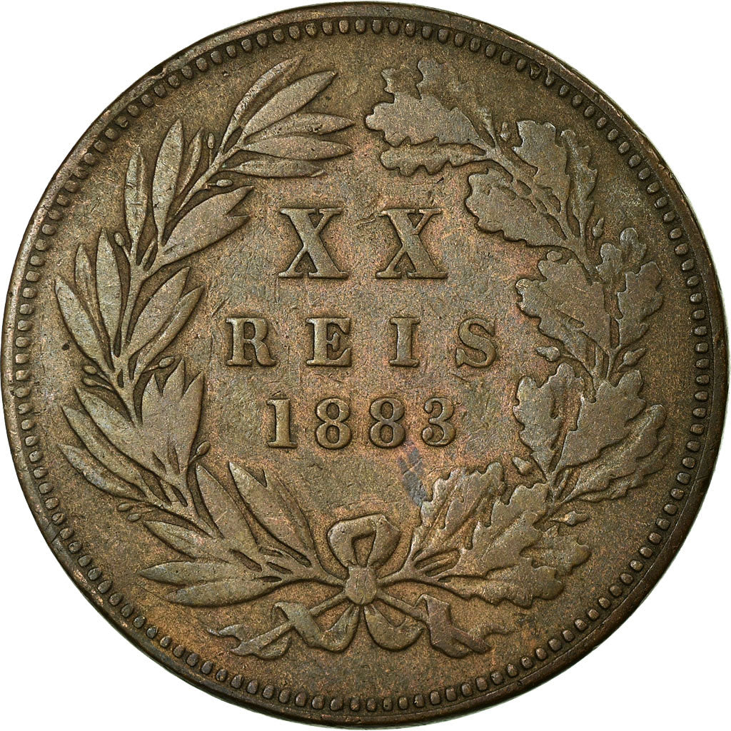 Coin, Portugal, Luiz I, 20 Reis, 1883, VF(30-35), Bronze, KM:527