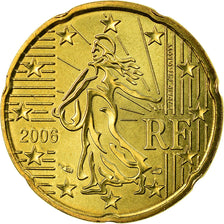 France, 20 Euro Cent, 2006, MS(63), Brass, KM:1286