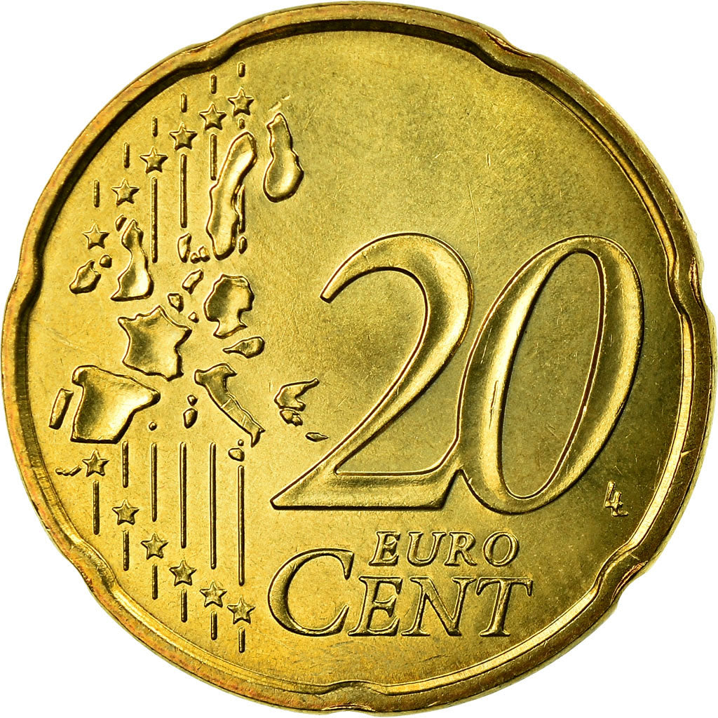 France, 20 Euro Cent, 2006, MS(63), Brass, KM:1286