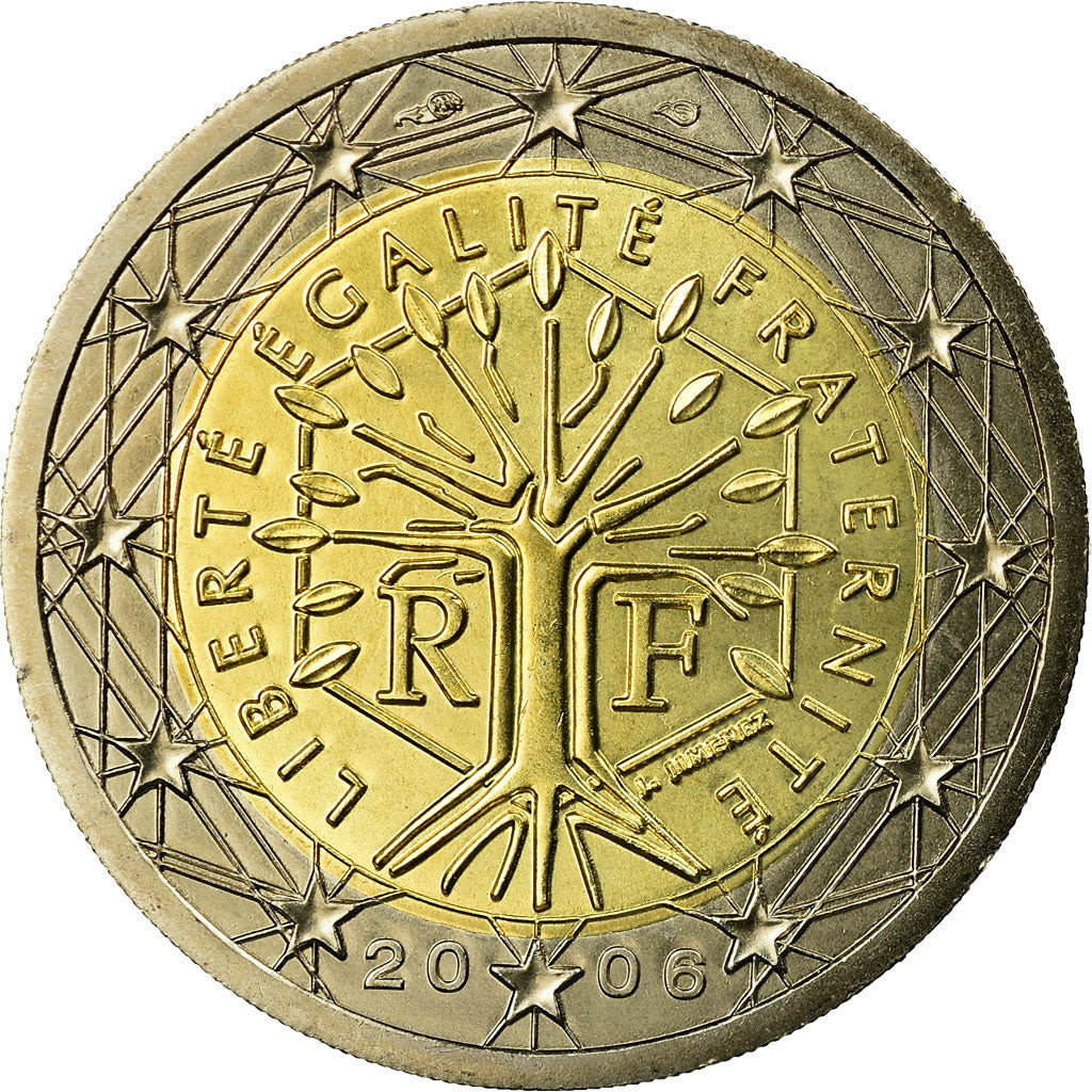 France, 2 Euro, 2006, MS(63), Bi-Metallic, KM:1289
