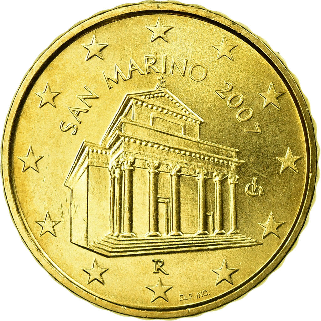 San Marino, 10 Euro Cent, 2007, MS(63), Brass, KM:443