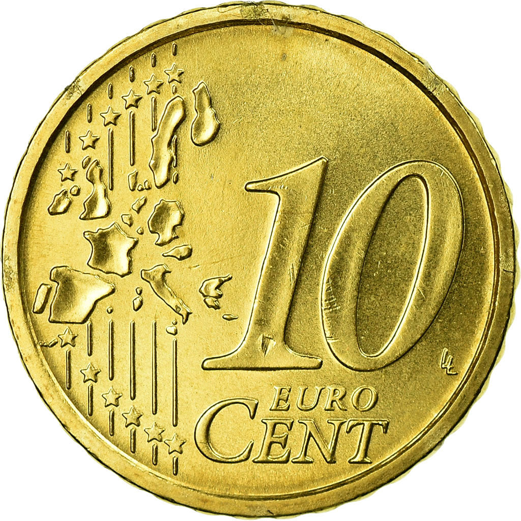San Marino, 10 Euro Cent, 2007, MS(63), Brass, KM:443