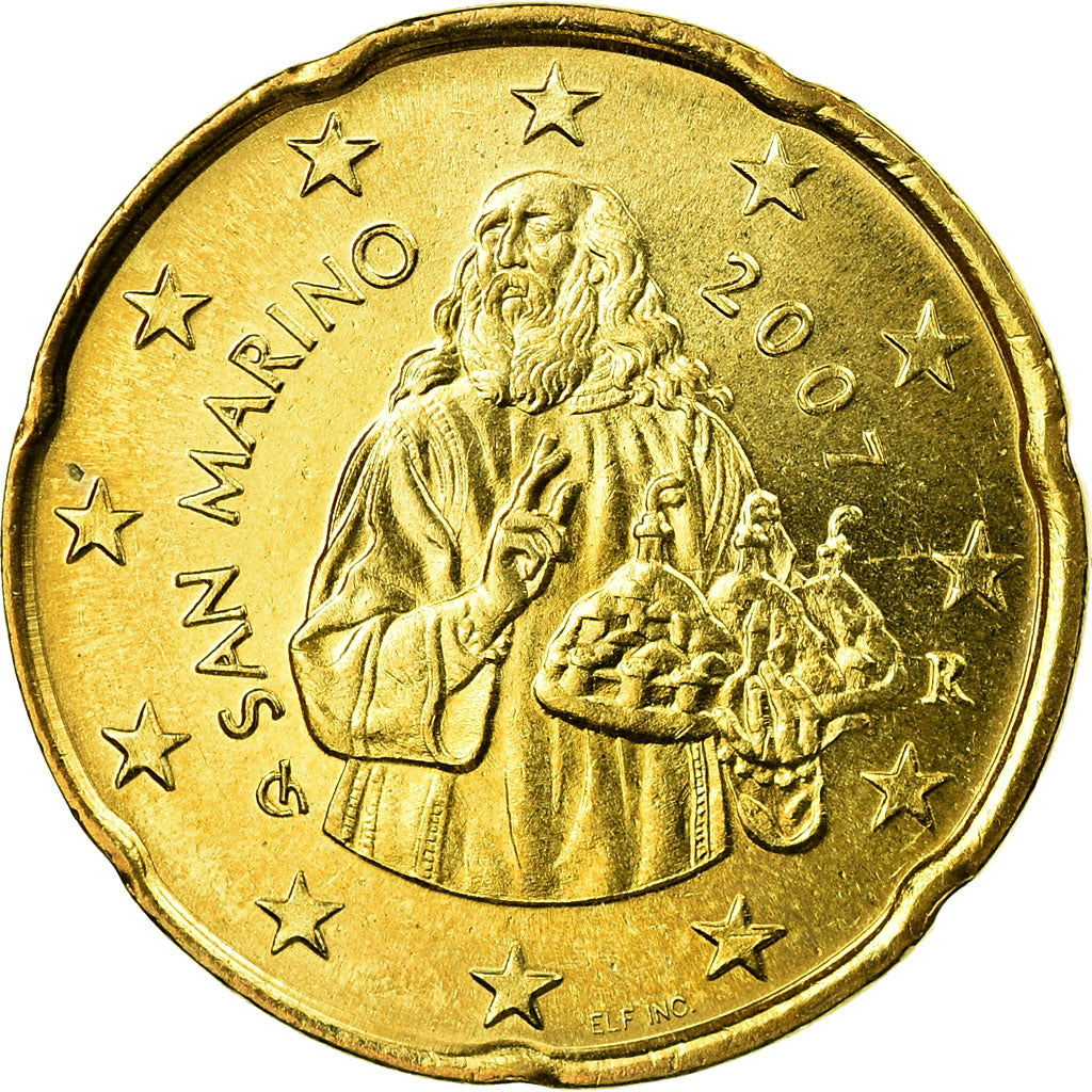 San Marino, 20 Euro Cent, 2007, SPL, Ottone, KM:444