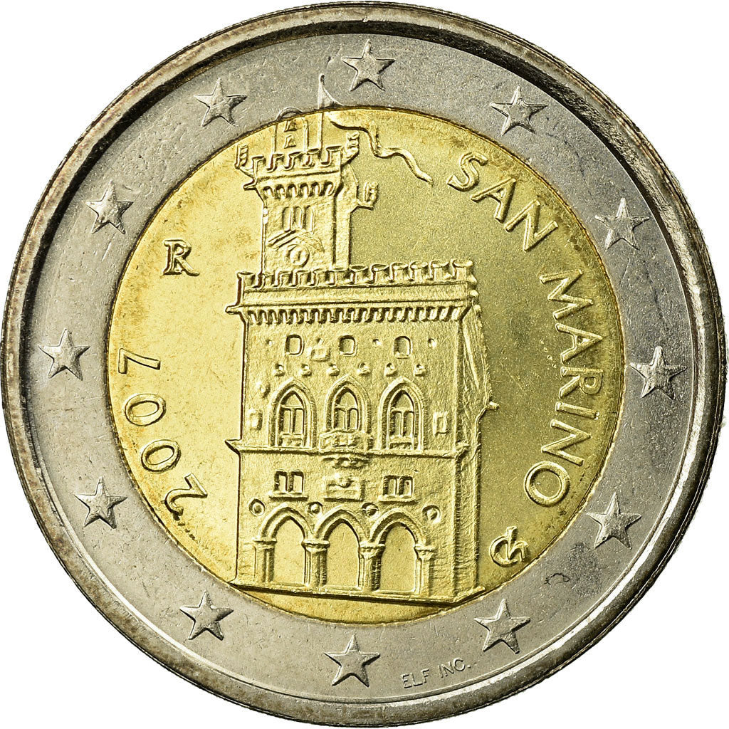 San Marino, 2 Euro, 2007, UNC-, Bi-Metallic, KM:447