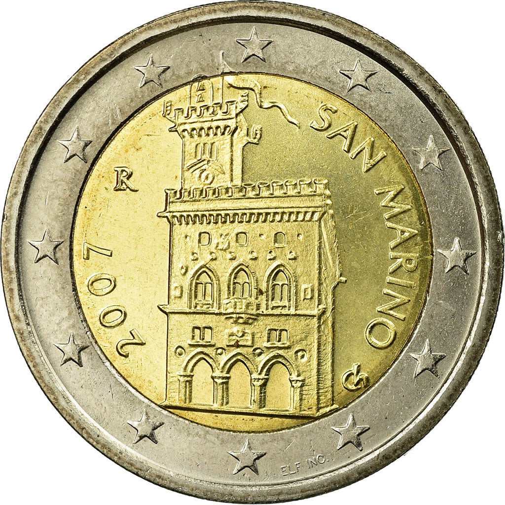 San Marino, 2 Euro, 2007, SC, Bimetálico, KM:447