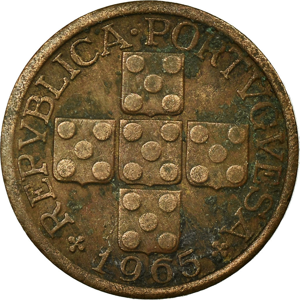 Coin, Portugal, 10 Centavos, 1965, VF(30-35), Bronze, KM:583