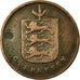 Moneta, Guernsey, Double, 1830, MB+, Rame, KM:1