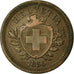 Coin, Switzerland, Rappen, 1856, Bern, VF(30-35), Bronze, KM:3.1