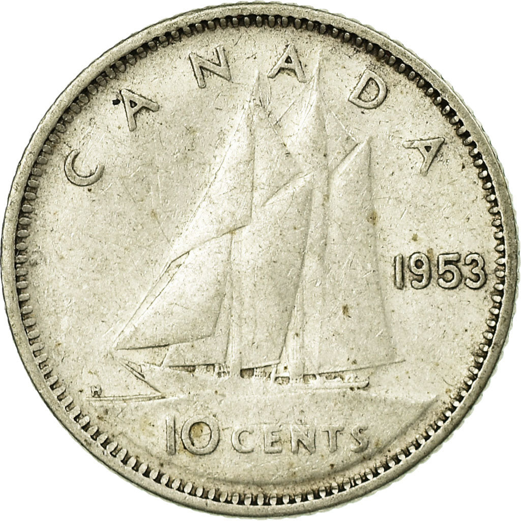 Münze, Kanada, Elizabeth II, 10 Cents, 1953, Royal Canadian Mint, Ottawa, S+