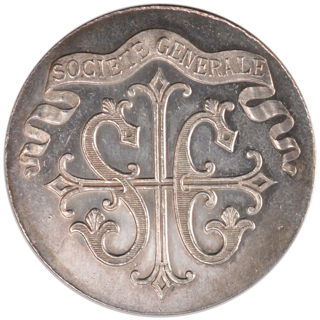France, Bank, Token, MS(60-62), Silver, 17.27