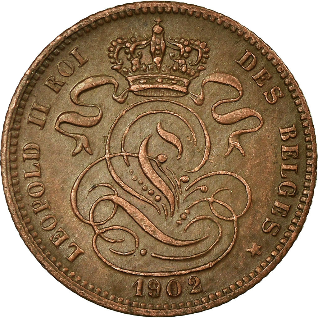 Münze, Belgien, Leopold II, Centime, 1902, S+, Kupfer, KM:33.1