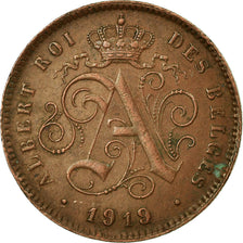 Moneta, Belgio, Albert I, 2 Centimes, 1919, MB+, Rame, KM:64