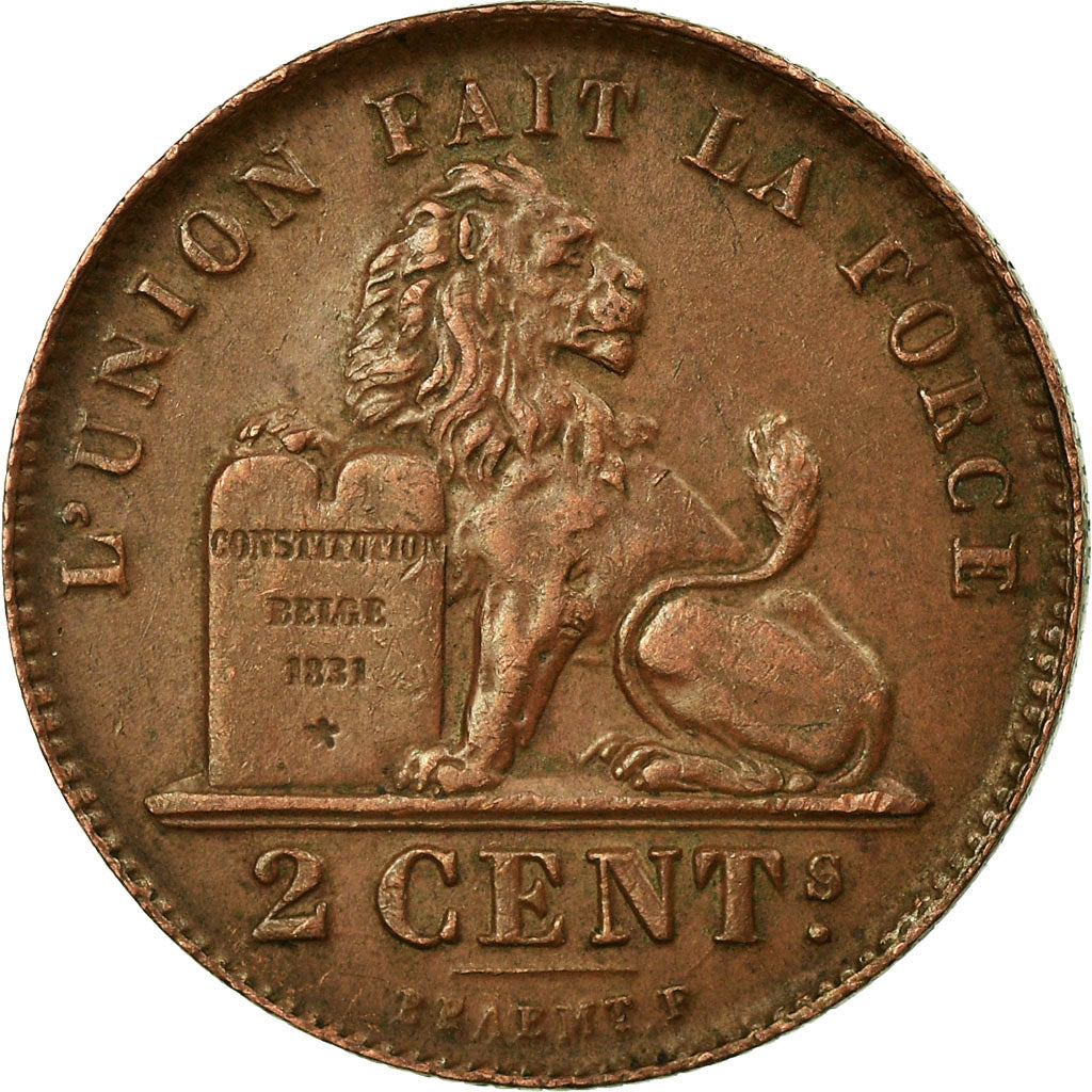 Moneta, Belgio, Albert I, 2 Centimes, 1919, MB+, Rame, KM:64