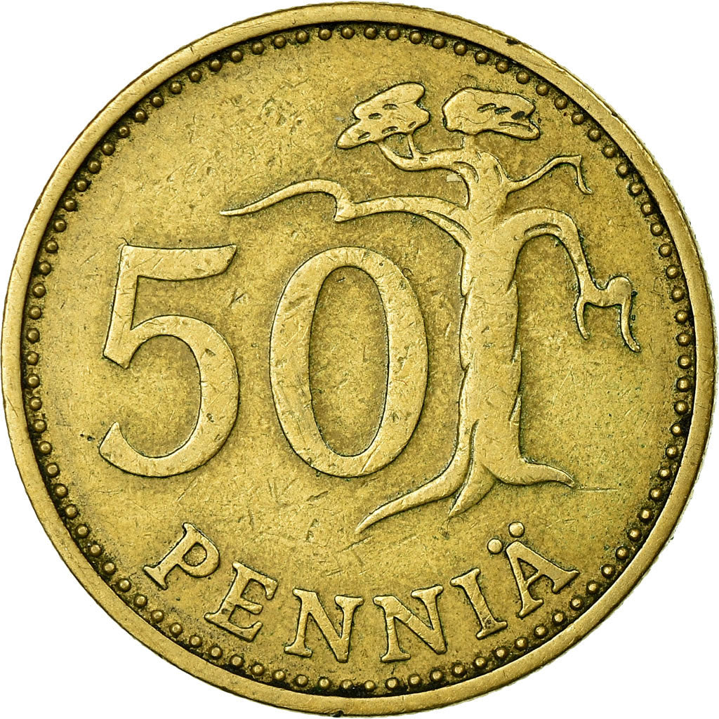 Moneta, Finlandia, 50 Penniä, 1965, EF(40-45), Aluminium-Brąz, KM:48