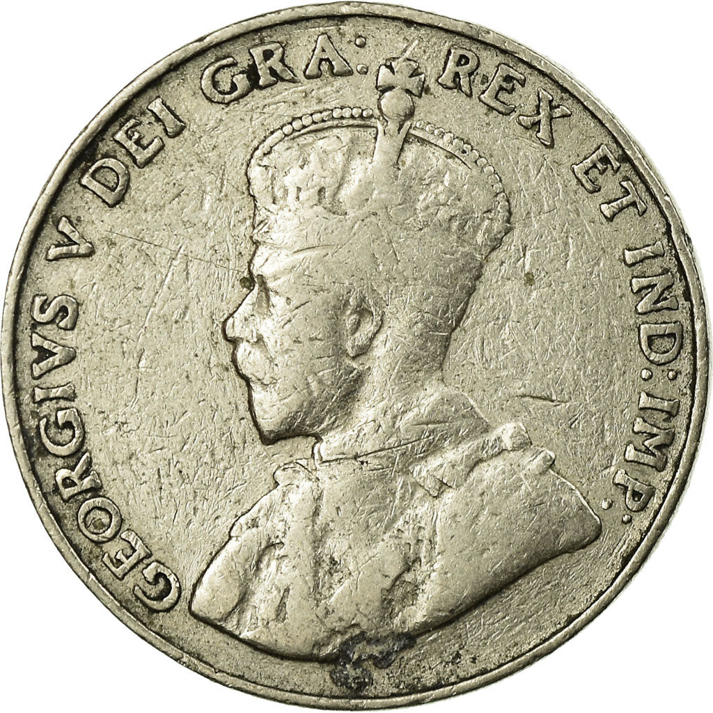 Moneda, Canadá, George V, 5 Cents, 1936, Royal Canadian Mint, Ottawa, MBC