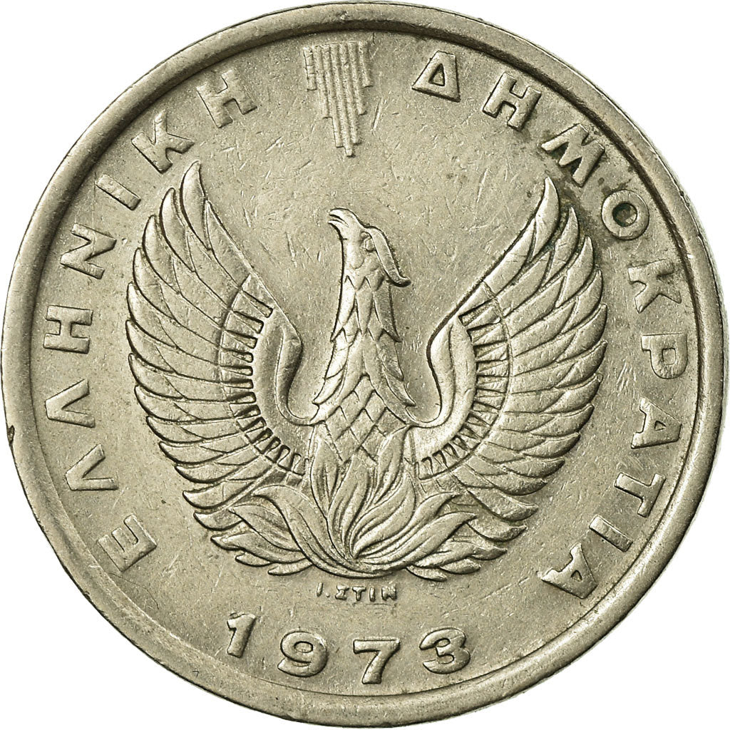 Moneta, Grecia, Constantine II, 5 Drachmai, 1973, BB, Rame-nichel, KM:109.1