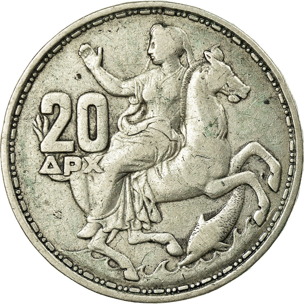 Coin, Greece, Paul I, 20 Drachmai, 1960, EF(40-45), Silver, KM:85