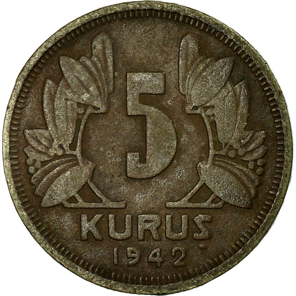 Coin, Turkey, 5 Kurus, 1942, VF(30-35), Copper-nickel, KM:862