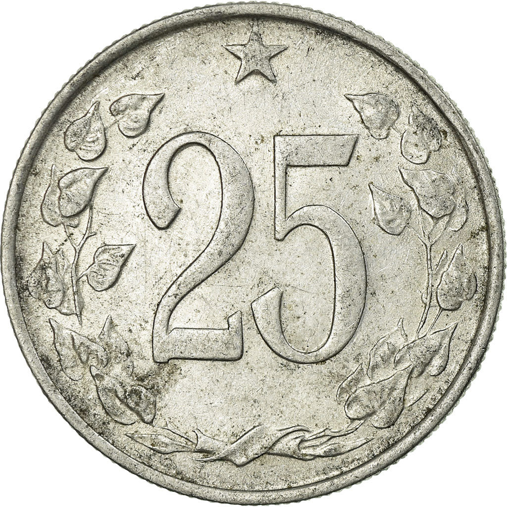 Moeda, Checoslováquia, 25 Haleru, 1963, EF(40-45), Alumínio, KM:54