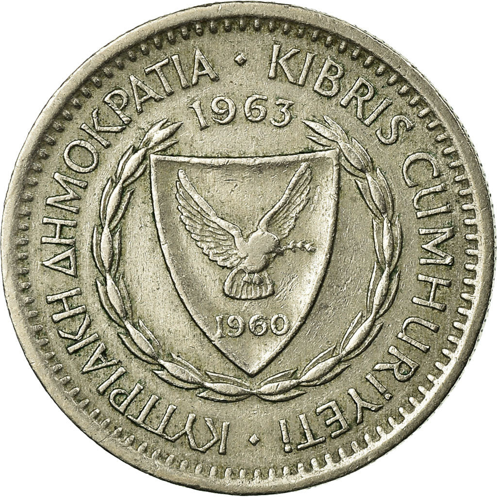 Coin, Cyprus, 25 Mils, 1963, EF(40-45), Copper-nickel, KM:40