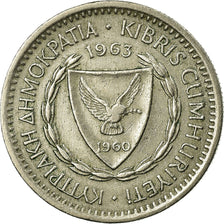 Coin, Cyprus, 25 Mils, 1963, EF(40-45), Copper-nickel, KM:40