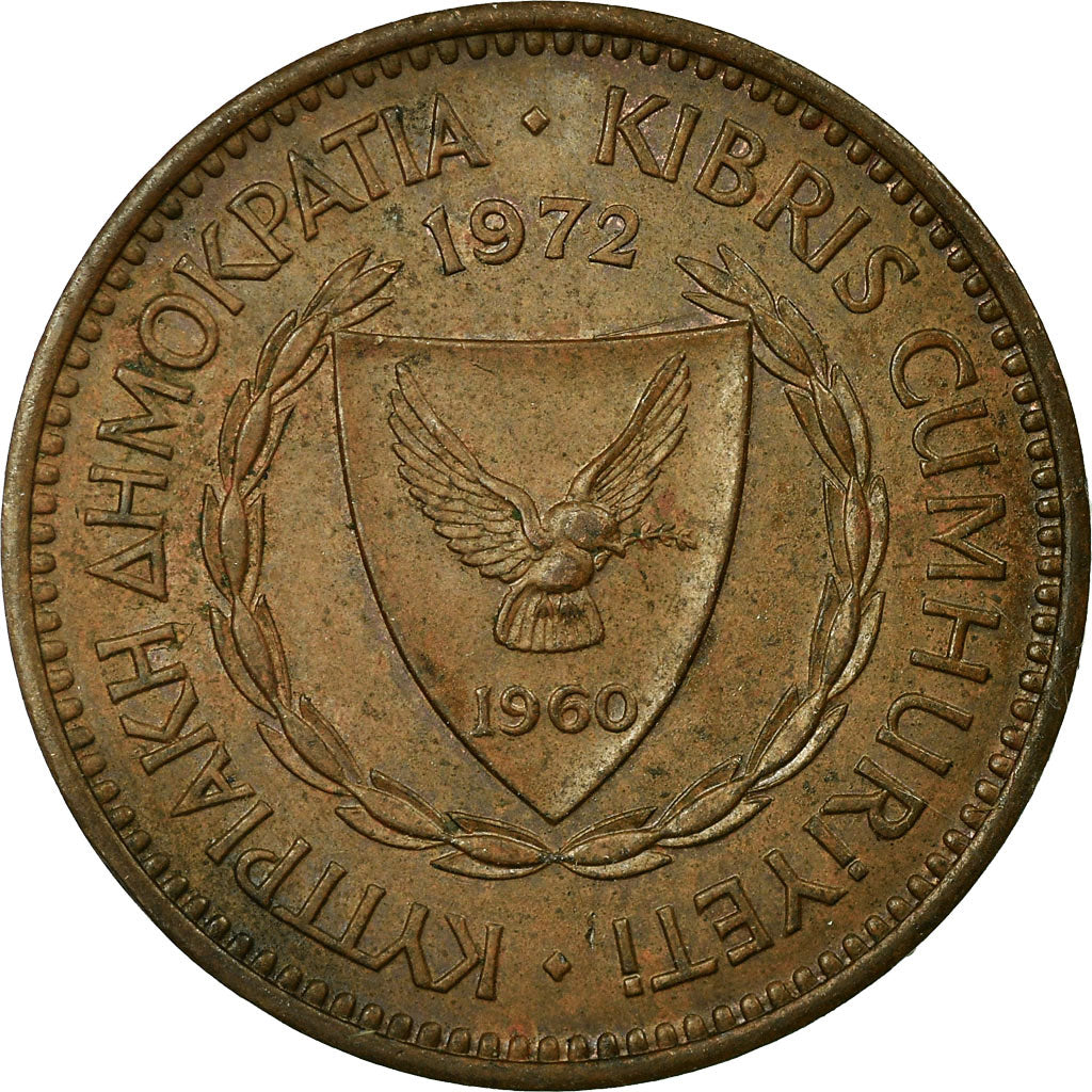 Monnaie, Chypre, 5 Mils, 1972, TTB, Bronze, KM:39