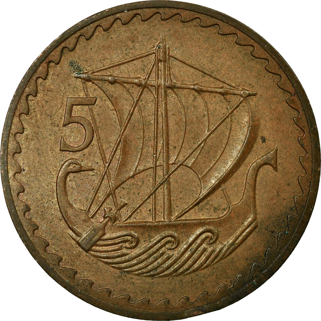 Monnaie, Chypre, 5 Mils, 1972, TTB, Bronze, KM:39